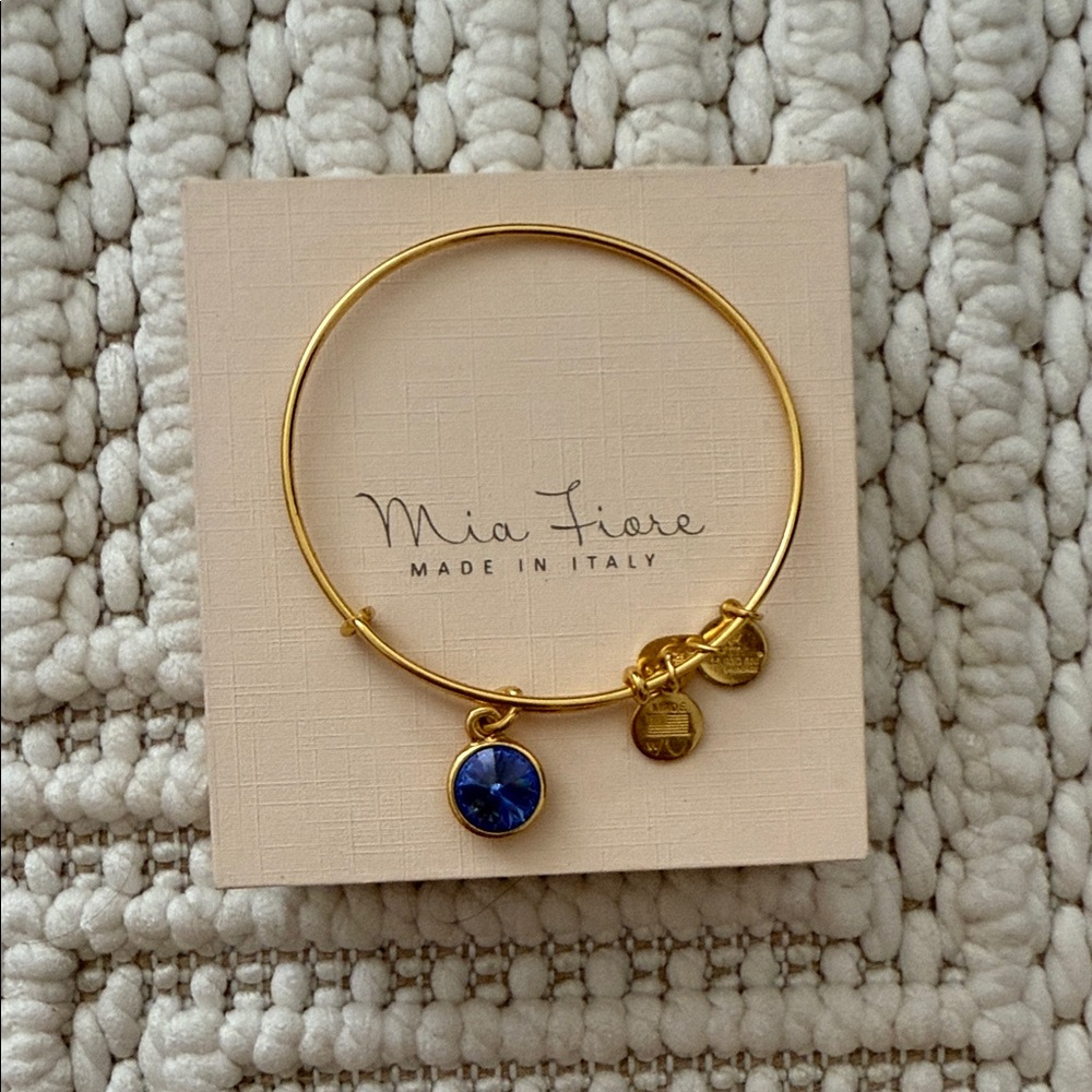 Alix & Ani Gold Bracelet with Blue Charm